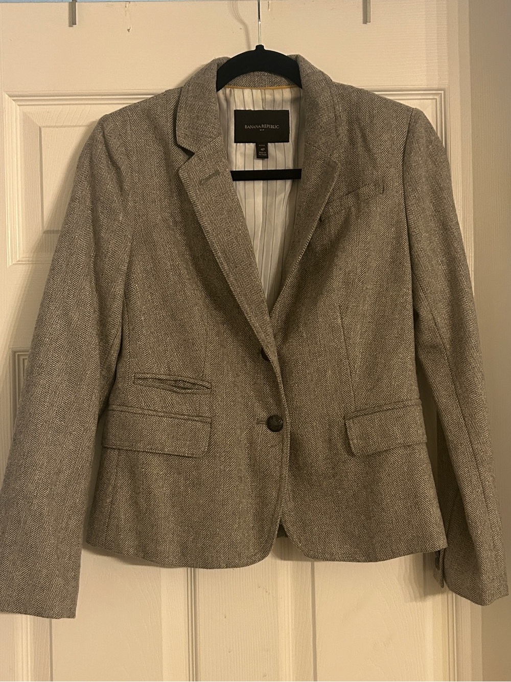 Banana Republic Light Gray Tweed Women's Blazer